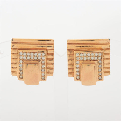 Christian Dior Rhinestone Earring gold WS15381
