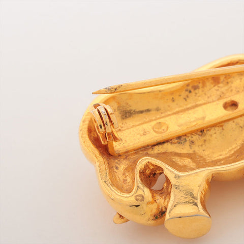 HERMES 20th Century Gold Plated Costume Pin Brooch Brooch gold WS15398
