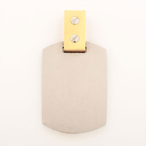 CARTIER Santos 100YG750/Stainless Steel Dog Tag Pendant top Silver WS15399