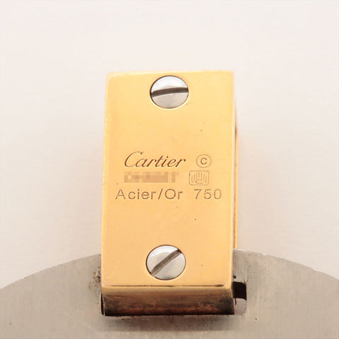 CARTIER Santos 100YG750/Stainless Steel Dog Tag Pendant top Silver WS15399