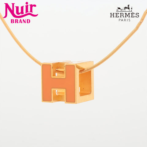 HERMES H cube Necklace gold WS15400