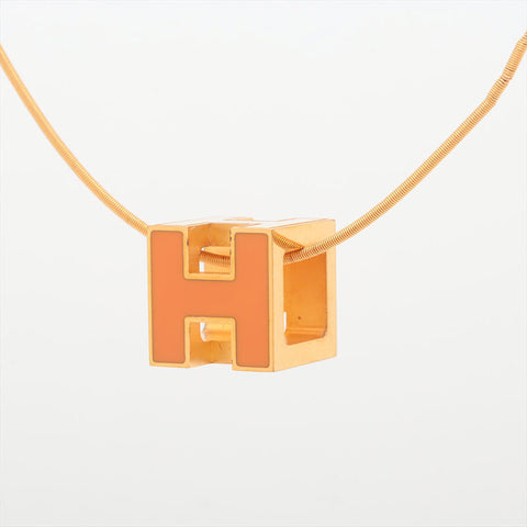 HERMES H cube Necklace gold WS15400