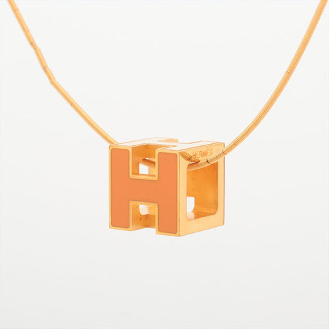 HERMES H cube Necklace gold WS15400