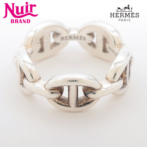 HERMES 925 Chaine Dunk 48 No. 8 Ring Silver WS15404