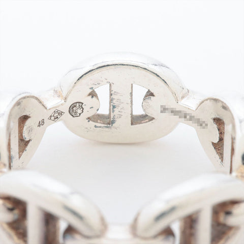 HERMES 925 Chaine Dunk 48 No. 8 Ring Silver WS15404