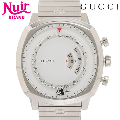 GUCCI Grip 157.2 Stainless Steel Stainless Steel QZ White Dial Watches white WS15408