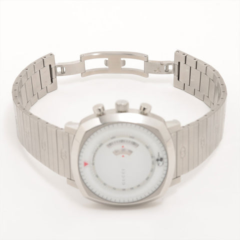 GUCCI Grip 157.2 Stainless Steel Stainless Steel QZ White Dial Watches white WS15408