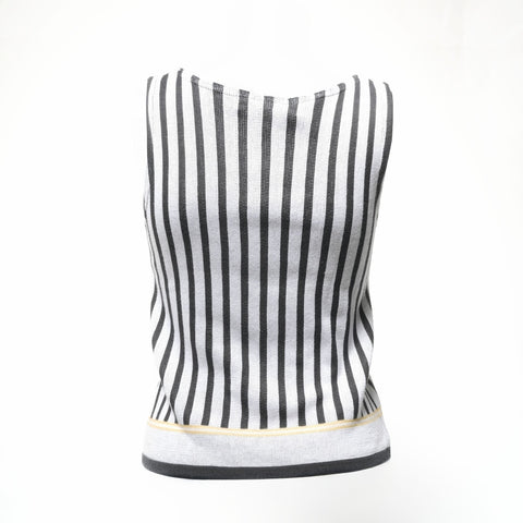 Christian Dior Size:S Cotton Stripe Embroidered Logo Tank top gray WS15412