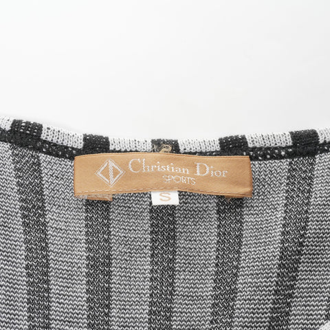 Christian Dior Size:S Cotton Stripe Embroidered Logo Tank top gray WS15412
