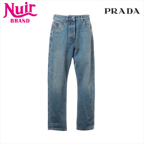 PRADA Size:26 Denim Triangle Logo 22 Pants blue WS15416