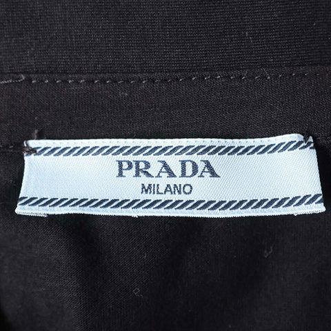 極美品 プラダ PRADA Size:M 23年 コットン 半袖シャツ ブラック WS15419