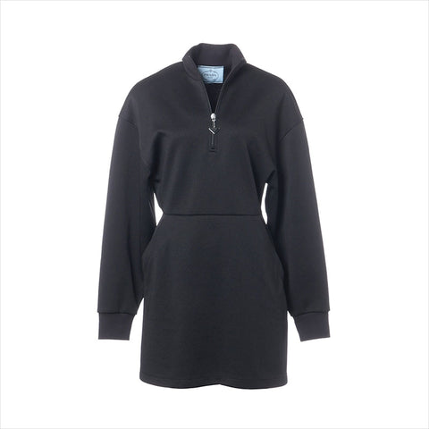 美品 プラダ PRADA Size:38 スウェット 2023 ワンピース ブラック WS15420