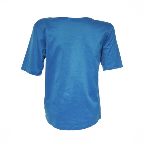 YVES SAINT LAURENT Size: M Rhinestone logo Short sleeve T-shirt blue WS15430