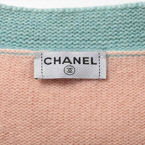 CHANEL cashmere COCO Mark button cardigan pink WS15432