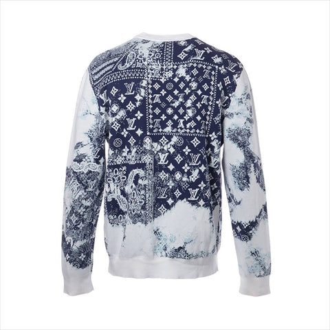 LOUIS VUITTON Size:L Monogram Bandana Knit 22AW knit White x navy WS15434