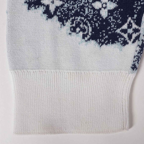 LOUIS VUITTON Size:L Monogram Bandana Knit 22AW knit White x navy WS15434