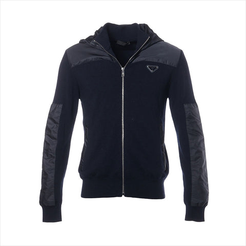 PRADA Size:46 Wool Re-Nylon Nylon 2022 Parker Navy WS15438
