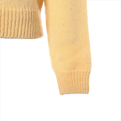 CELINE Size: M Crew neck sweater 2024AW logo knit yellow WS15441