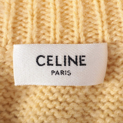 CELINE Size: M Crew neck sweater 2024AW logo knit yellow WS15441