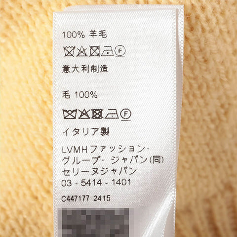 美品 セリーヌ CELINE Size:M クルーネック セーター 2024AW ロゴ ニット イエロー WS15441