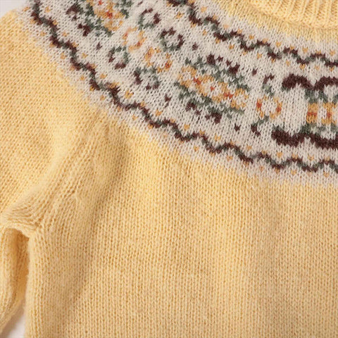 CELINE Size: M Crew neck sweater 2024AW logo knit yellow WS15441