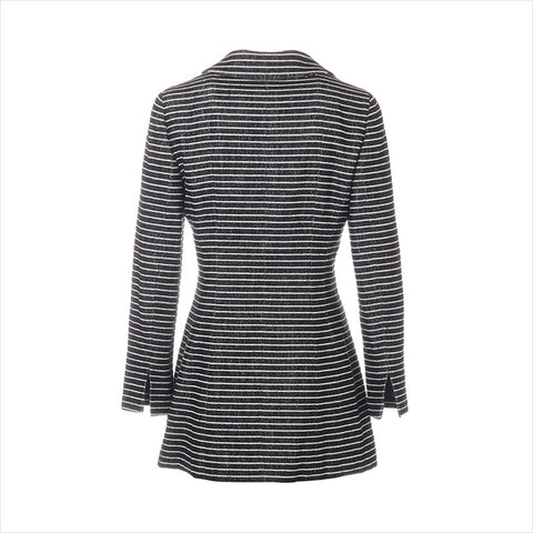 CHANEL Size:38 Border Camellia Cotton x Wool 01C Made in 2001 coat black WS15445