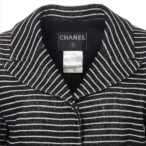 CHANEL Size:38 Border Camellia Cotton x Wool 01C Made in 2001 coat black WS15445