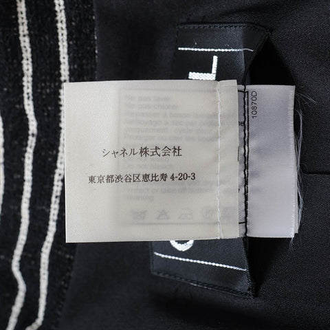 CHANEL Size:38 Border Camellia Cotton x Wool 01C Made in 2001 coat black WS15445