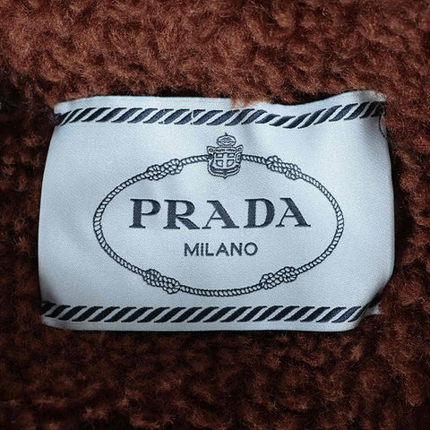 美品 プラダ PRADA Size:38 コーデュロイ ボア ダッフル コート ネイビー WS15449