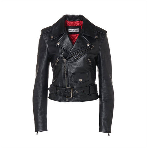 BALENCIAGA 2020 Size:34 Leather Riders Baoka Jacket Jacket black WS15456