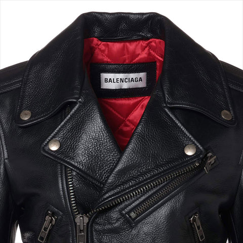 BALENCIAGA 2020 Size:34 Leather Riders Baoka Jacket Jacket black WS15456