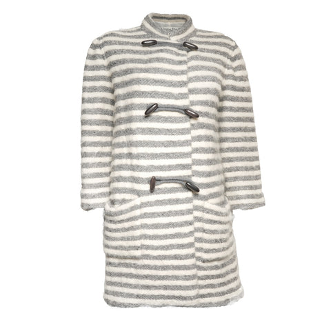 Christian Dior Size:9 Border wool duffle coat coat White gray WS15458