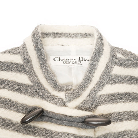 Christian Dior Size:9 Border wool duffle coat coat White gray WS15458