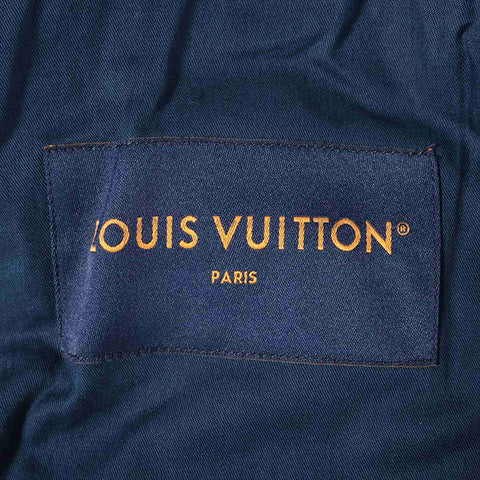 LOUIS VUITTON 23Stainless Steel Monogram Padded Puffer Denim Jacket blue WS15459