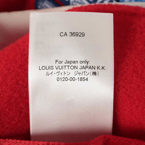 LOUIS VUITTON x Yayoi Kusama 23Stainless Steel Size:46 Sleeve Monogram Leather Stadium Jacket Blouson Jacket Red WS15460