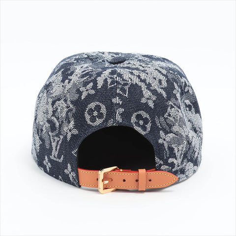 LOUIS VUITTON Monogram Denim Tapestory cap Navy WS15461