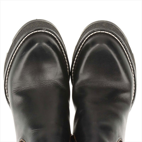 LOUIS VUITTON LV Bobur Line 23 Leather Side Gore Boots Size 36 LS0263 Monogram LV Logo boots black WS15462