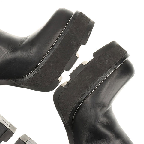 LOUIS VUITTON LV Bobur Line 23 Leather Side Gore Boots Size 36 LS0263 Monogram LV Logo boots black WS15462