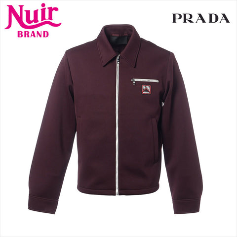 PRADA Size:M Techno Jersey Blouson Jacket Brown WS15471