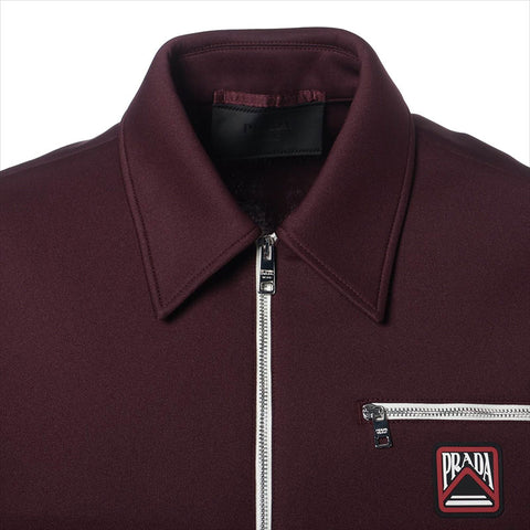 PRADA Size:M Techno Jersey Blouson Jacket Brown WS15471