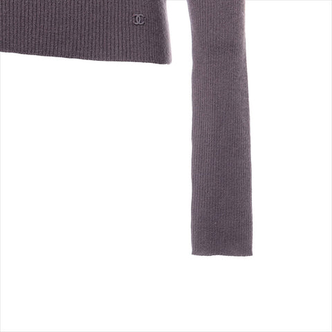 CHANEL Size:38 cashmere high neck 05A 2005 knit purple WS15472
