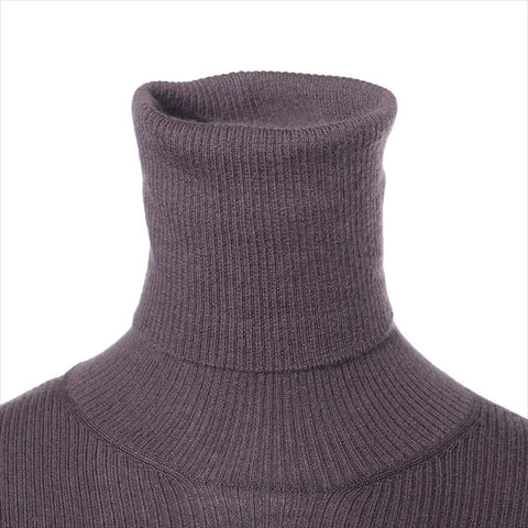 CHANEL Size:38 cashmere high neck 05A 2005 knit purple WS15472
