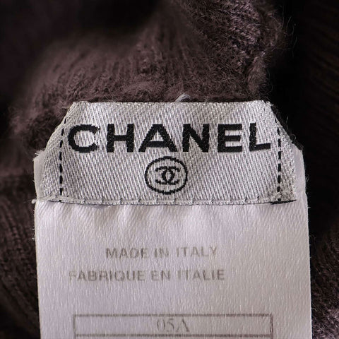 CHANEL Size:38 cashmere high neck 05A 2005 knit purple WS15472