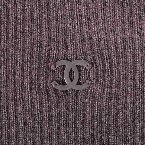 CHANEL Size:38 cashmere high neck 05A 2005 knit purple WS15472