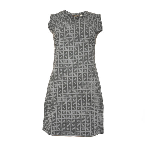FENDI Zucchino Size: 44 Sleeveless Polyester Rayon one piece gray WS15474