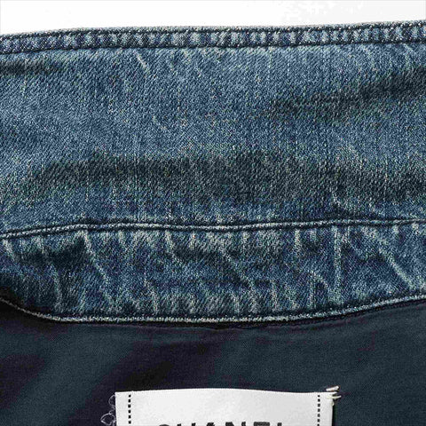 CHANEL Size:42 Denim Blouson 00A 2000 Jacket blue WS15475