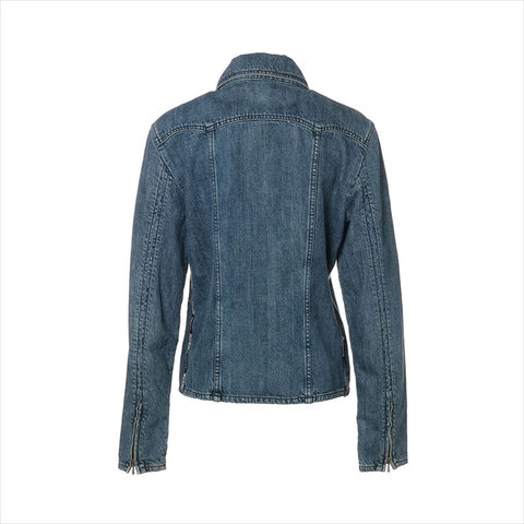 CHANEL Size:42 Denim Blouson 00A 2000 Jacket blue WS15475