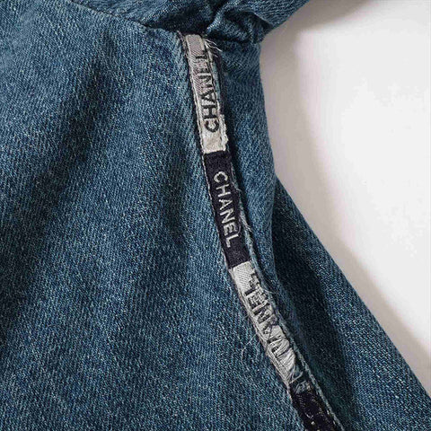 CHANEL Size:42 Denim Blouson 00A 2000 Jacket blue WS15475