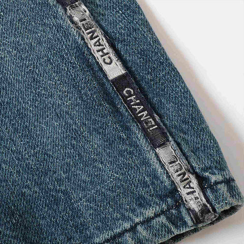 CHANEL Size:42 Denim Blouson 00A 2000 Jacket blue WS15475