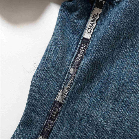 CHANEL Size:42 Denim Blouson 00A 2000 Jacket blue WS15475